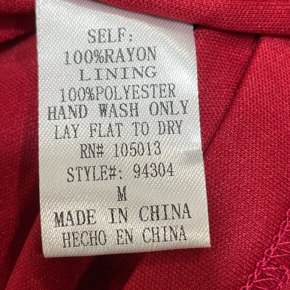 NWT Savanna Jane‎ Size M Embroidered Long Sleeve Dark Red Dress Long Sleeve NEW - Picture 6 of 6